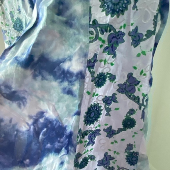 LOGO by Lori Goldstein Woven Lavender Tie Dye Vest w Print Cotton Panel XXS - Picture 11 of 14